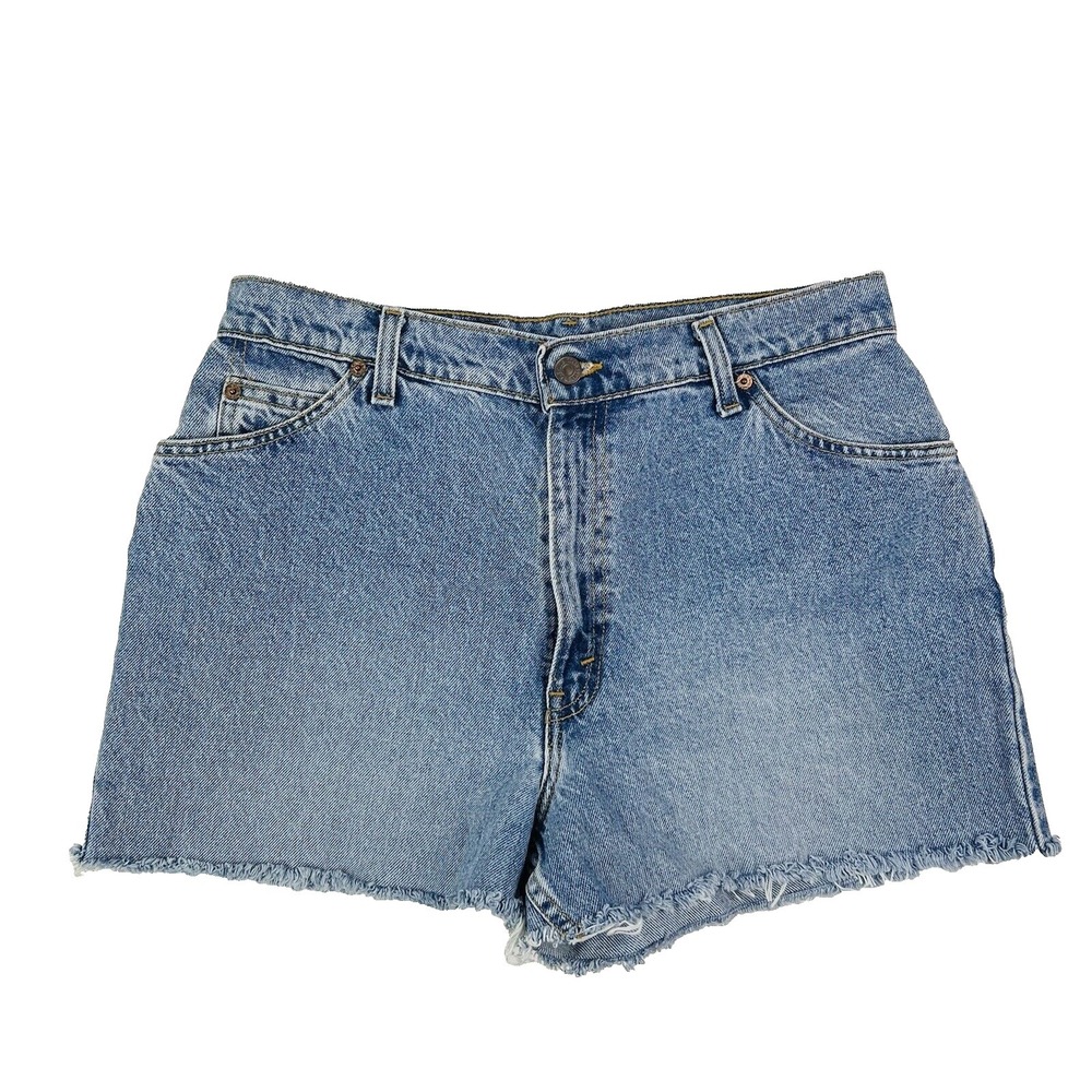 Levi Strauss & Co Blue Cotton 951 Relaxed Fit Cut Off Shorts Womens Size 14R